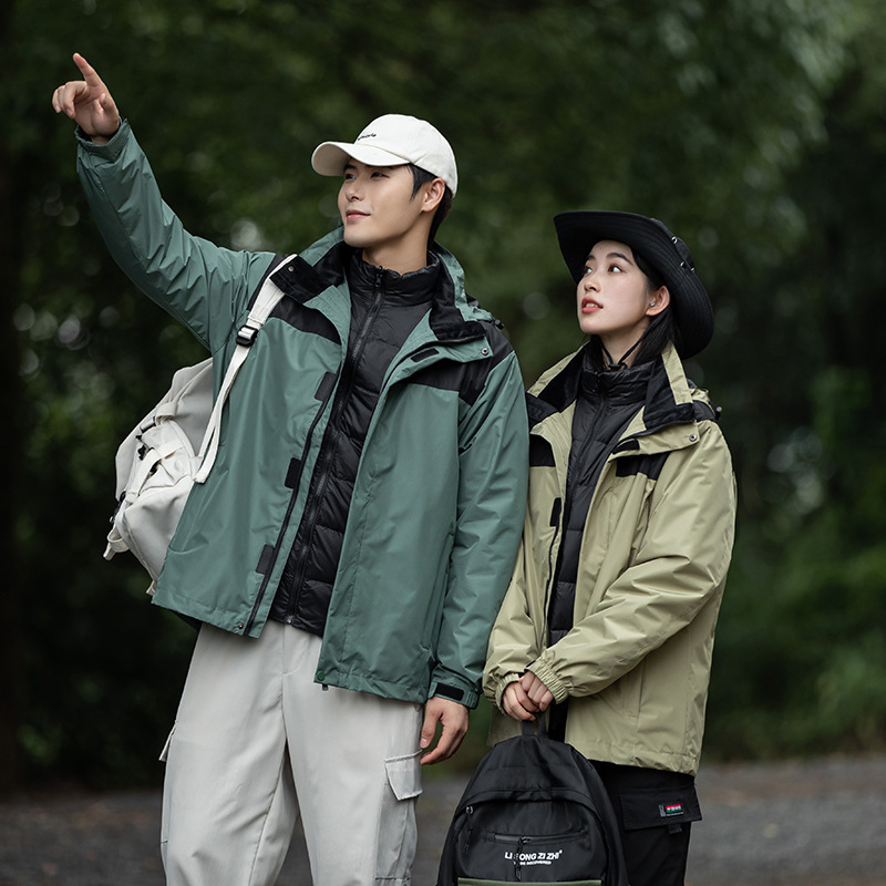 Jacket Three-In-One down Jacket for Men and Women 2025 Winter New Outdoor Sports Waterproof Mountaineering Jacket