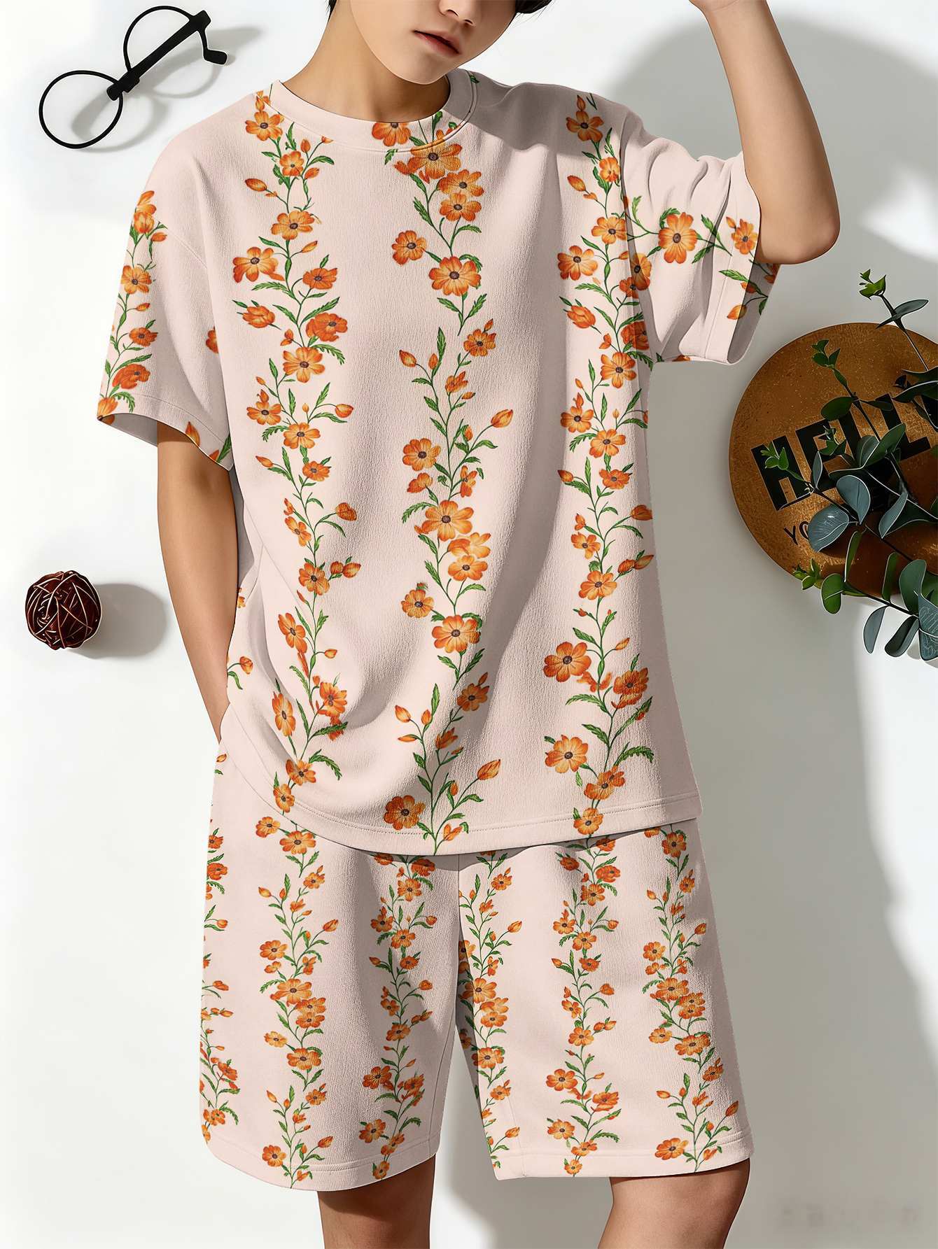 Ensemble t-shirt et short pour garçon avec imprimé 3d_voghion.com