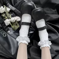 Сладкий японский пузырьковый рот кружевные любящие носки Lolita милые средние носки девушки дикие хлопчатобумажные носки jk носки