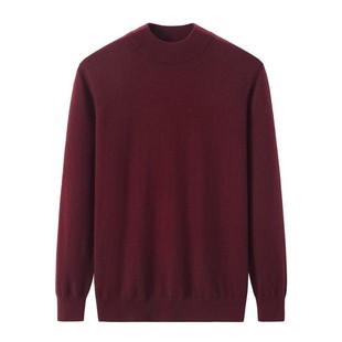 Ordos City Winter Men's Half-turtleneck 100 Pure Cashmere Commuter Middle-aged and Elderly Warm Knitted Sweater