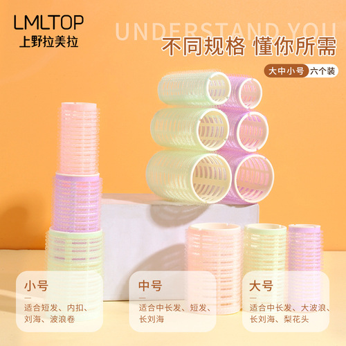 Ueno Lameira Self-Adhesive Curling Iron Curling Tool with Magic Tape Curling Cage, 6-Pack C201