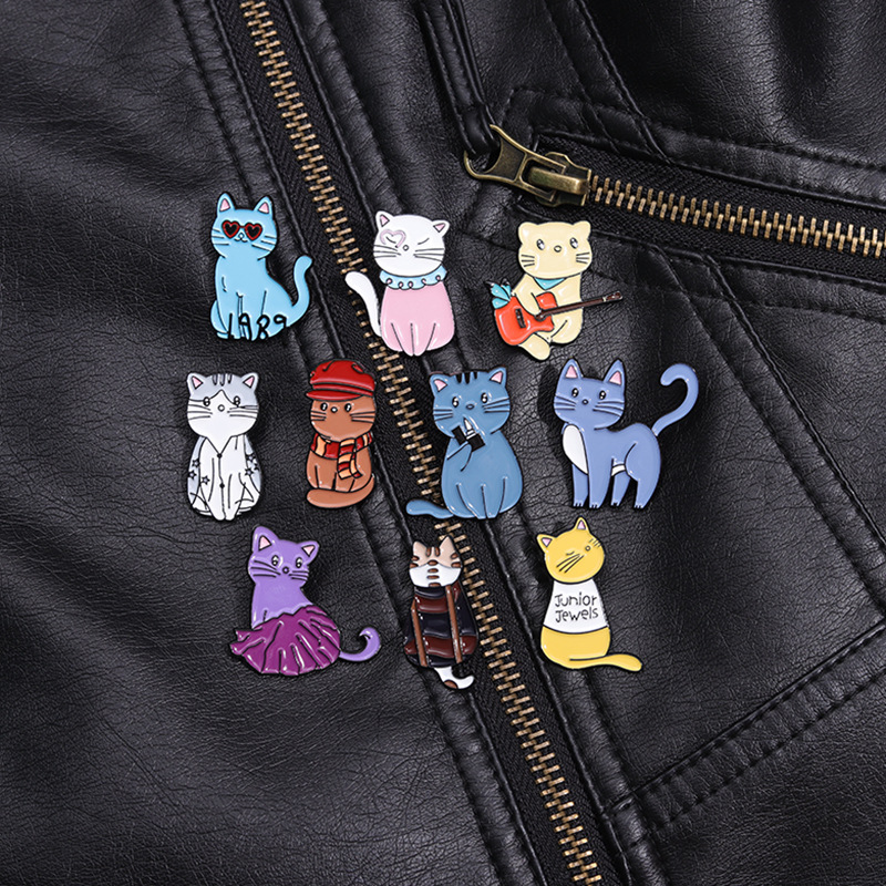 Cartoon Style Cute Cat Zinc Alloy Plating Unisex Brooches display picture 10