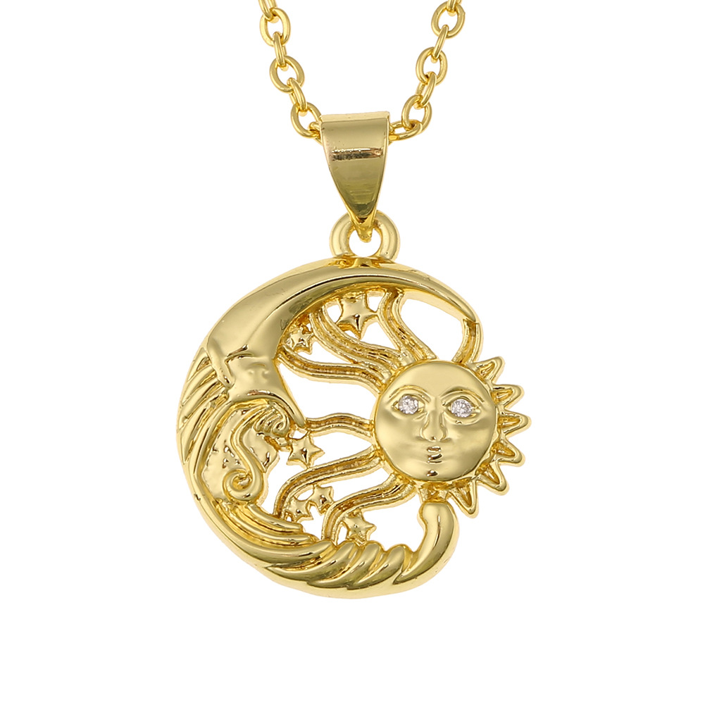 Chaîne De Clavicule Pendentif Soleil Lune Mode display picture 8