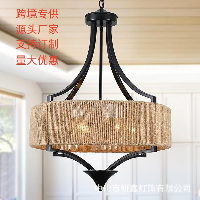 Cross-Border Supply of American-Style Farmhouse Chandeliers, Custom-Made Black Rattan Bohemian Chandeliers, Living Room, Dining Room, Kitchen Chandeliers Cross-Border Supply of American-Style Farmhouse Chandeliers, Custom-Made Black Rattan Bohemian Chandeliers, Living Room, Dining Room, Kitchen Chandeliers