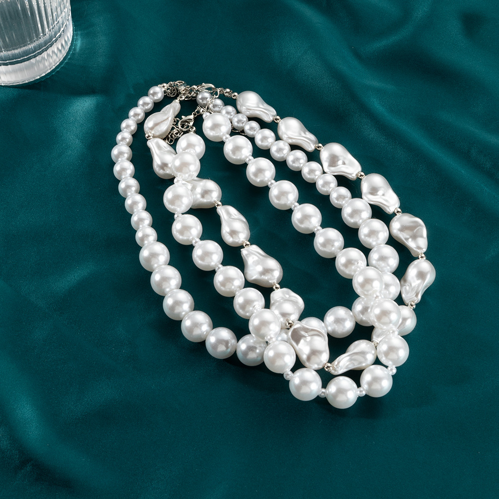 retro classic large irregular baroque pearl necklace