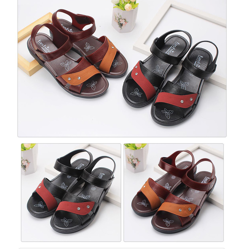 厚底耐磨防滑新款跑江湖休閑女涼鞋 中老年女士涼鞋塑料涼鞋批發