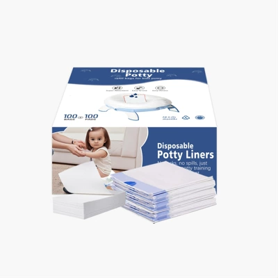 Cross-Border Disposable Children's Cleaning Bags, Urine-Absorbing Bags, Absorbent Paper, Baby Folding Garbage Bags, Household Garbage Bags (On-board emergency urine bag) - folding-bag-absorbent-paper-100pcs-pull-out-box