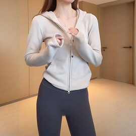 双面德绒拉链连帽卫衣女早春季大码胖MM韩系修身开衫外套保暖上衣