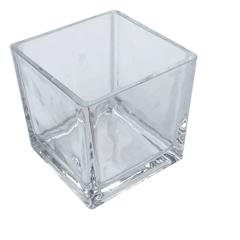 Квадратная прозрачная стеклянная ваза, креативная домашняя стеклянная подсвечник, гидропонная ваза, стеклянные украшения для поделок