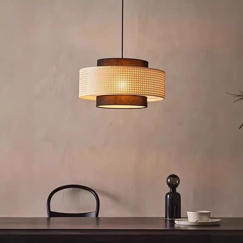 Nuevo estilo chino hotel japonés retro comedor dormitorio sala de estar de alojamiento bar de té de caña lámparas zen candelabros