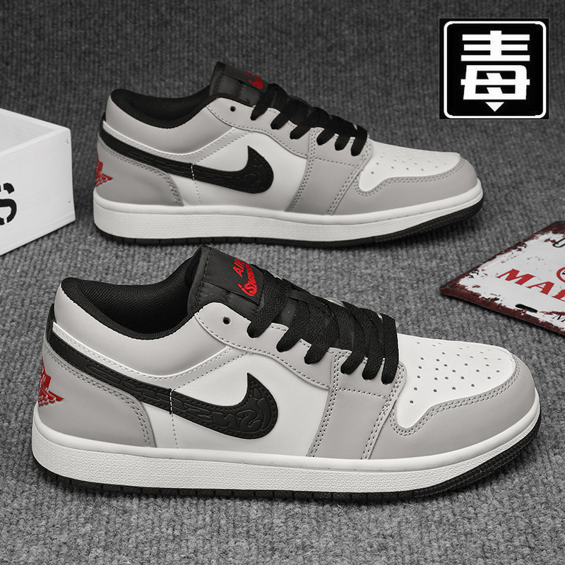 Nike Official Aj Men's Shoes Low-Top Joint Aj1 Smoke Gray Black and White Panda Sneakers Women's Autum Casual Couple Sports Shoes 1 Nike Official Aj Men's Shoes Low-Top Joint Aj1 Smoke Gray Black and White Panda Sneakers Women's Autum Casual Couple Sports Shoes 1
