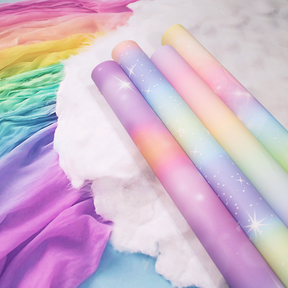 马卡龙彩虹包装纸ins风生日礼物包装纸diy手工专用礼品礼盒包书纸