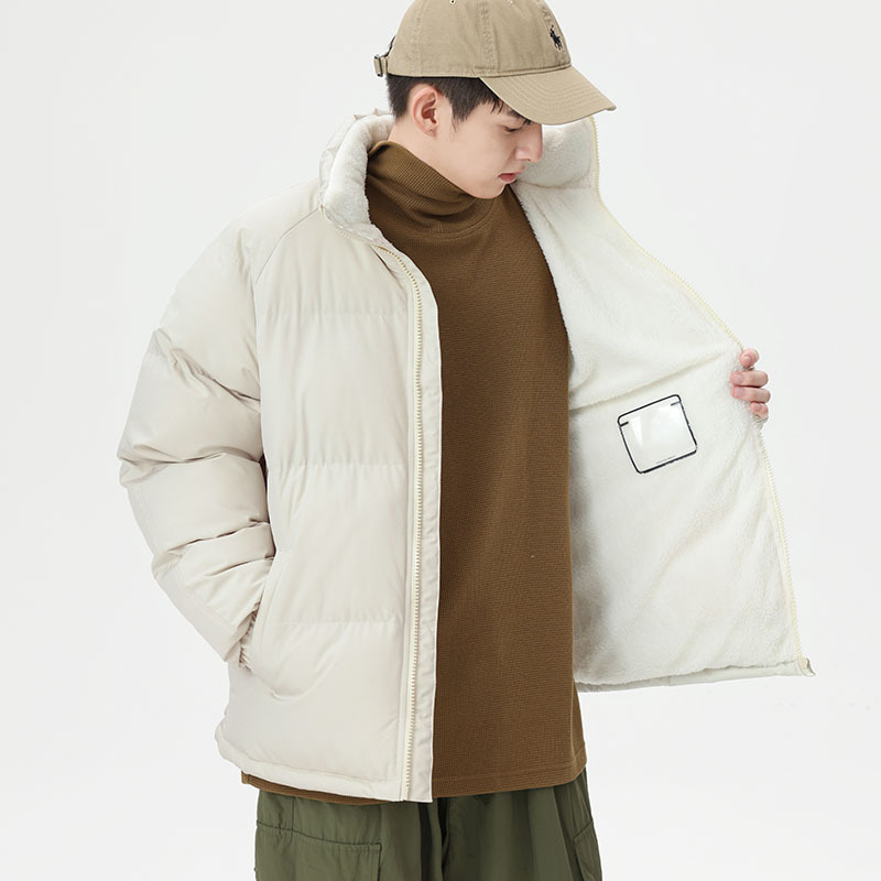 Abrigo de pan de lana de cordero de invierno Nuevos hombres sueltos engrosados más tamaño abrigo pareja forrado de lana caliente abrigo de algodón acolchado al por mayor