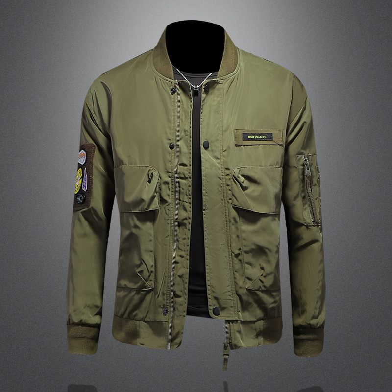 Europa y América de moda casual suelta moda hombre 2024 primavera y otoño chaqueta hombre duro chaqueta de trabajo camisa