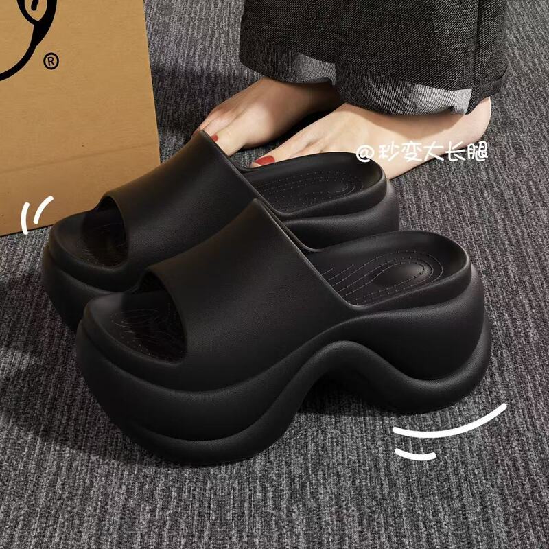 Height-Increasing Slippers, Thick-Soled Outer Wear Slippers, Women's High-Heeled Casual Sandals, Women's Beach Shoes, Home Slippers for Women
