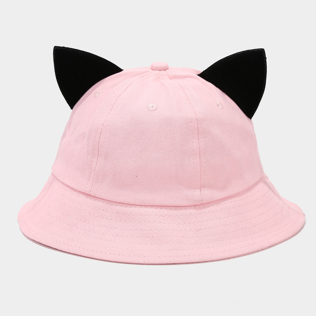 Marca de moda coreana de dibujos animados pequeño diablo oreja cúpula color sólido sombrero de pescador estilo universitario infantil lindo sombrero casual para el sol image 10