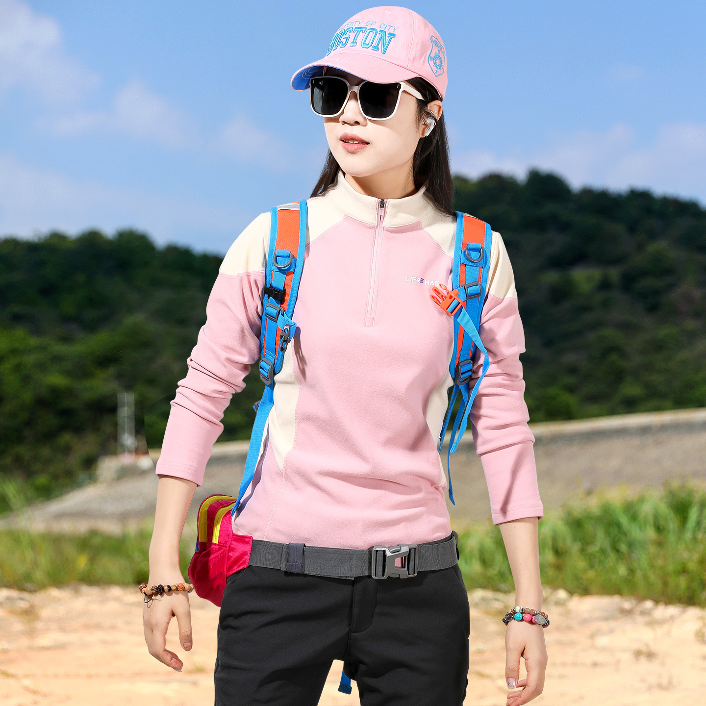 Outdoor Sports Hiking Fleece Jacket Women's Long-Sleeve T-Shirt Thickened Thermal Clothing Derong Base Layer Women's Winter Wear