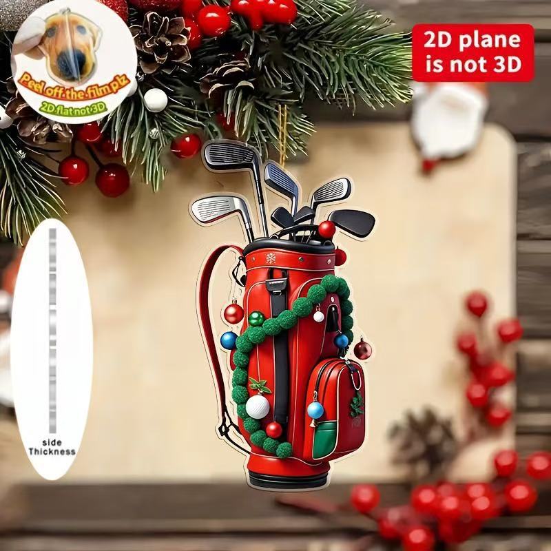 Flat Acrylic Keychain Rv Decoration Christmas Design Creative Hanging Decoration Home and Holiday Pendant