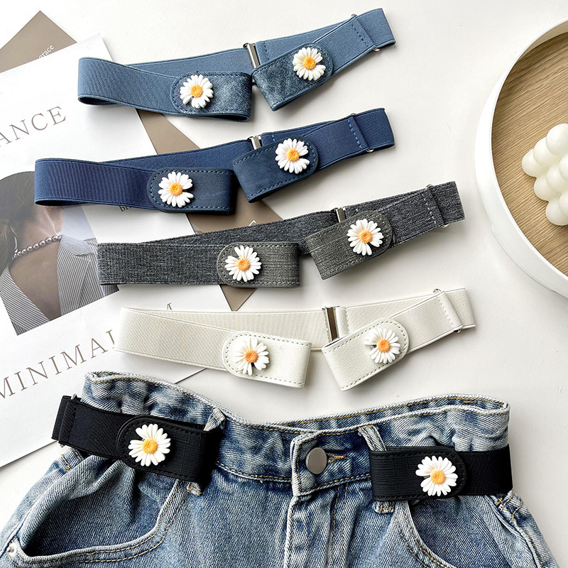 De alta calidad al por mayor Punch-libre perezoso cinturón pantalones vaqueros de las mujeres todo partido invisible elástico cinturón decorativo