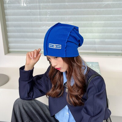 solar system Mosaic letter Piles cap fashion Versatile Baotou hat Beanie Scarf Hat