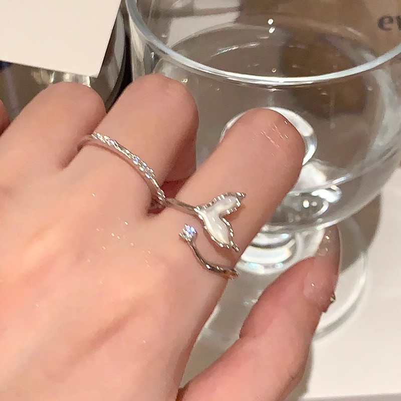 fishtail open ring female special-interest design light luxury high sense index finger ring exquisite unique design hand jewelry wholesale