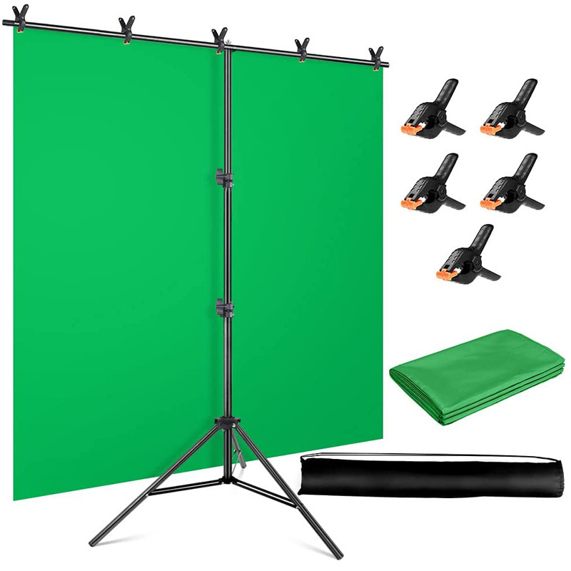 Photography T-shaped background frame 2*1.5 m T-shaped 150*200cm background curtain set live green curtain equipment