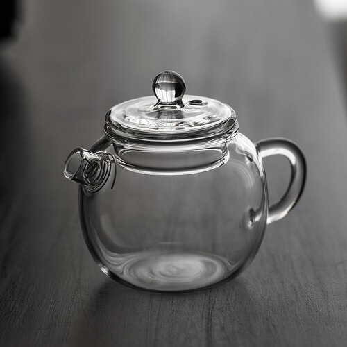 Small glass pot, small giant wheel, health-preserving teapot, heat-resistant glass mini teapot with lid, Kung Fu transparent hand-held pot