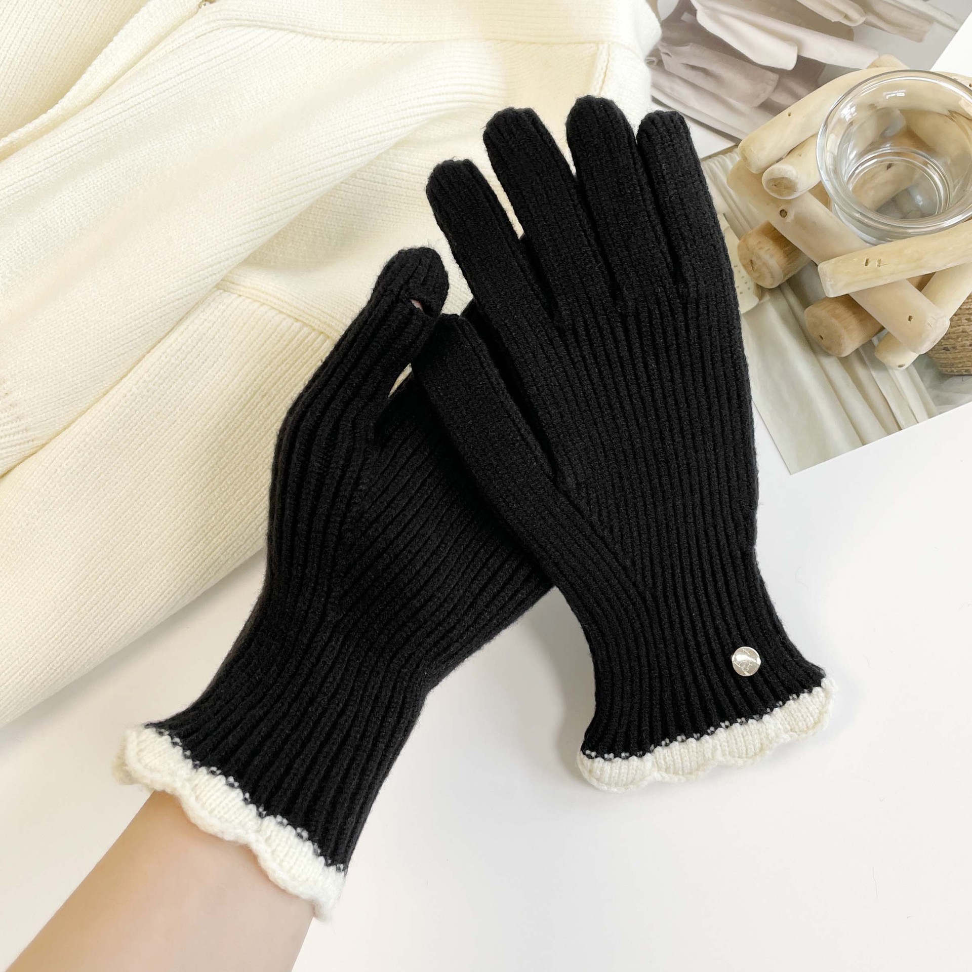 Gestrickte Handschuhe Für Damen Warme Winter-wollhandschuhe_voghion.com