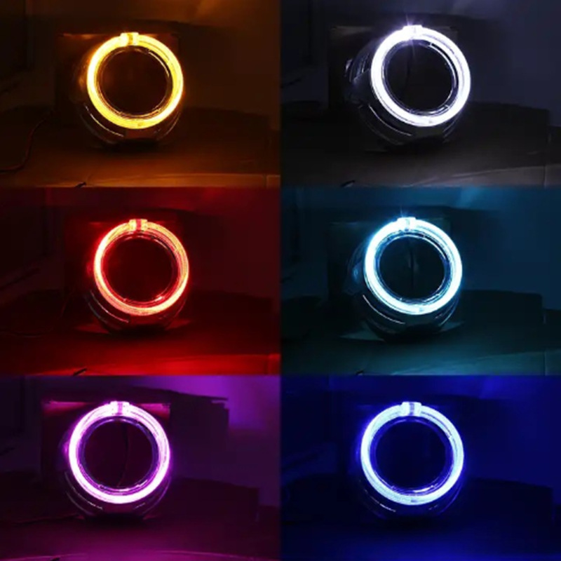 3 pulgadas Paramela cubierta de doble luz lente de ángel ojo accesorios de cubierta decorativa de luces de automóviles