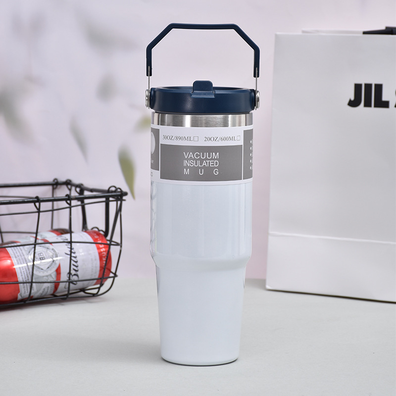30oz de gran capacidad de acero inoxidable taza de coche al aire libre portátil cubierta de helado taza vacío frío aislamiento taza de cerveza