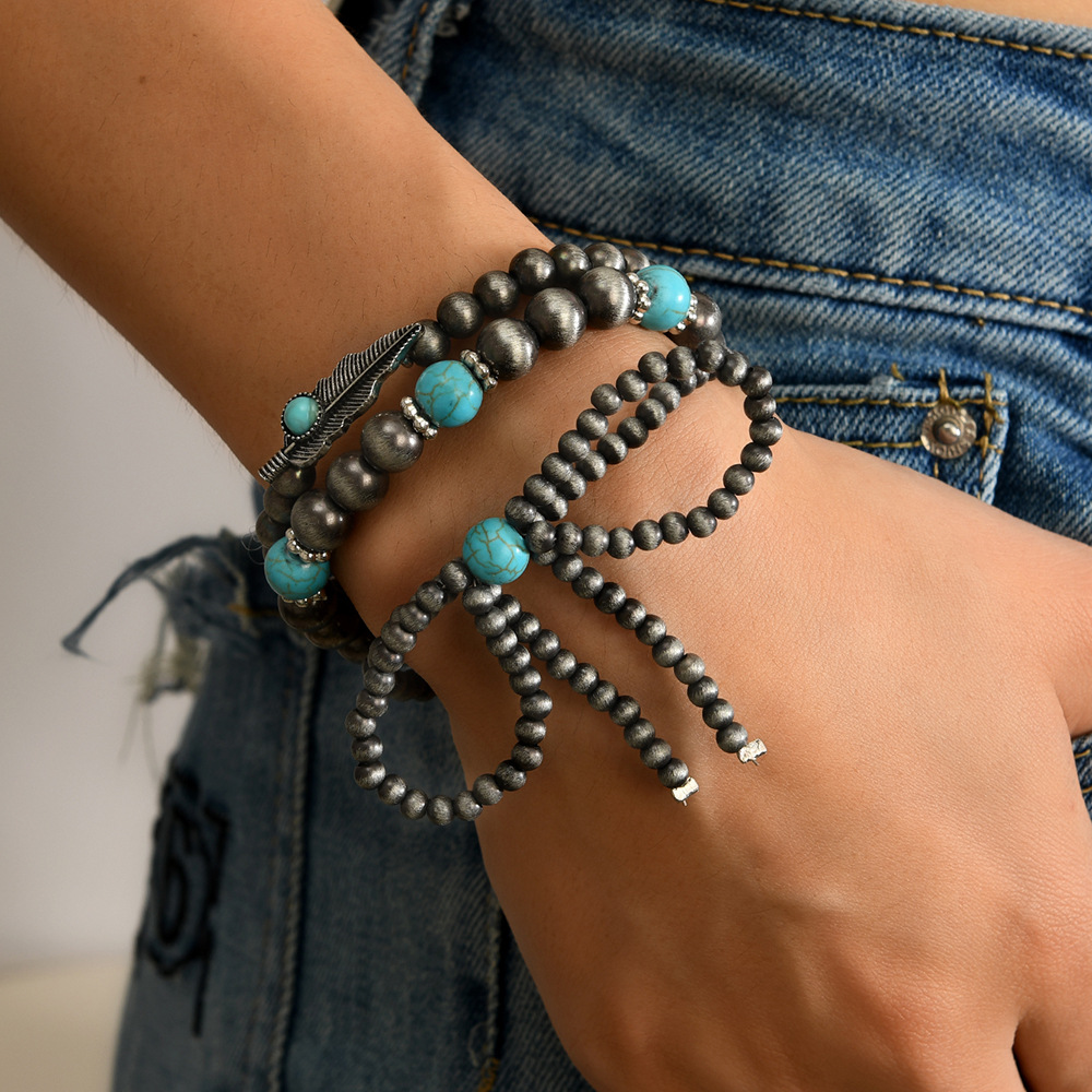 Bohemian halsketting met turkoois voor dames elastisch_voghion.com
