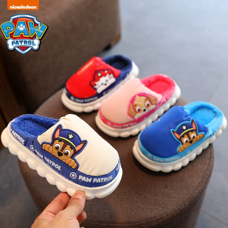 Детские тапочки Paw Patrol, новый стиль, хлопковые тапочки для мальчиков на осень и зиму, домашние плюшевые тапочки для девочек, домашние тапочки для девочек