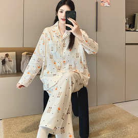 2026纯棉月子服女长袖长裤孕妇睡衣哺乳服夏孕期产后家居服批发