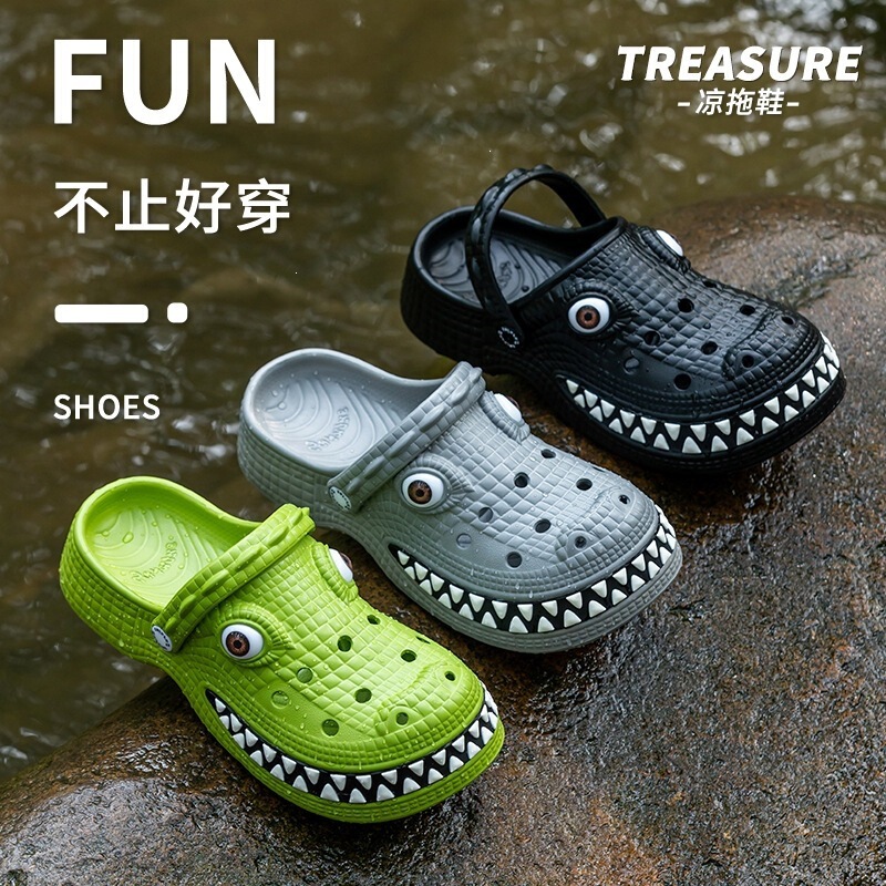 2026 New Cute Crocodile Slippers for Men and Women, Summer Non-Slip Breathable Clogs for Home and Outdoor Use, Parent-Child Shoes