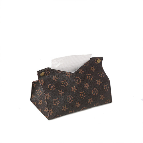 Gunus Nordic leather tissue box old flower tissue box living room household tissue tube car desktop paper tissue box