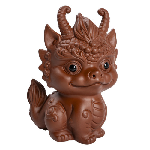 Zisha Tea Pet Dragon Statue, Lucky Money Attracting, High-Quality Tea Toy, Dual-Purpose Tea Table, Personalized Twelve Zodiac Dragon Tea Pet Statue