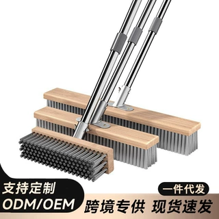 跨境专供不锈钢钢丝刷地板刷子铁长柄清洁刷洗地扫把钢刷优质刷刚