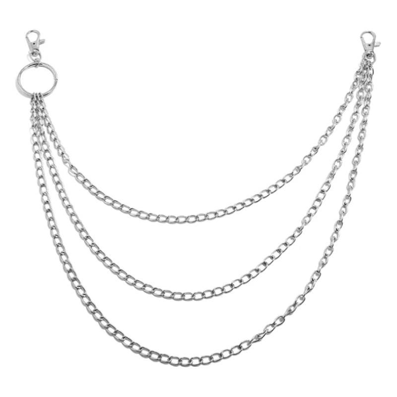 Европейская и американская трансграничная модная металлическая цепочка на талию в стиле хип-хоп и панк, популярная многослойная цепочка для джинсовых брюк в Корейском стиле