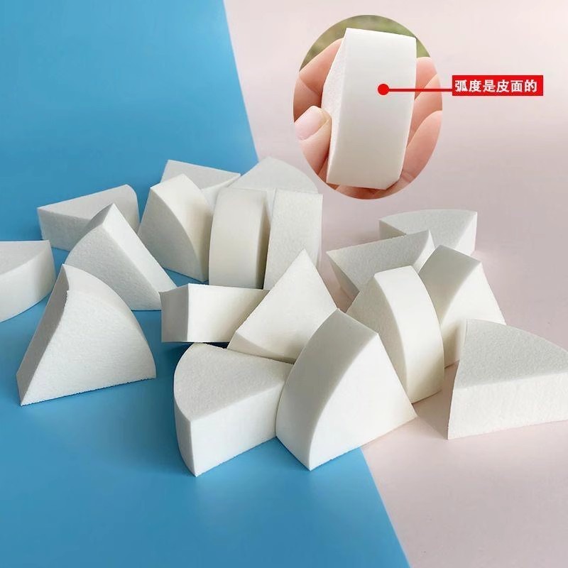 超ソフト! 毛先生と同じ三角パフの皮面化粧スポンジパフクリーム専用の乾湿両用美化粧卵|undefined