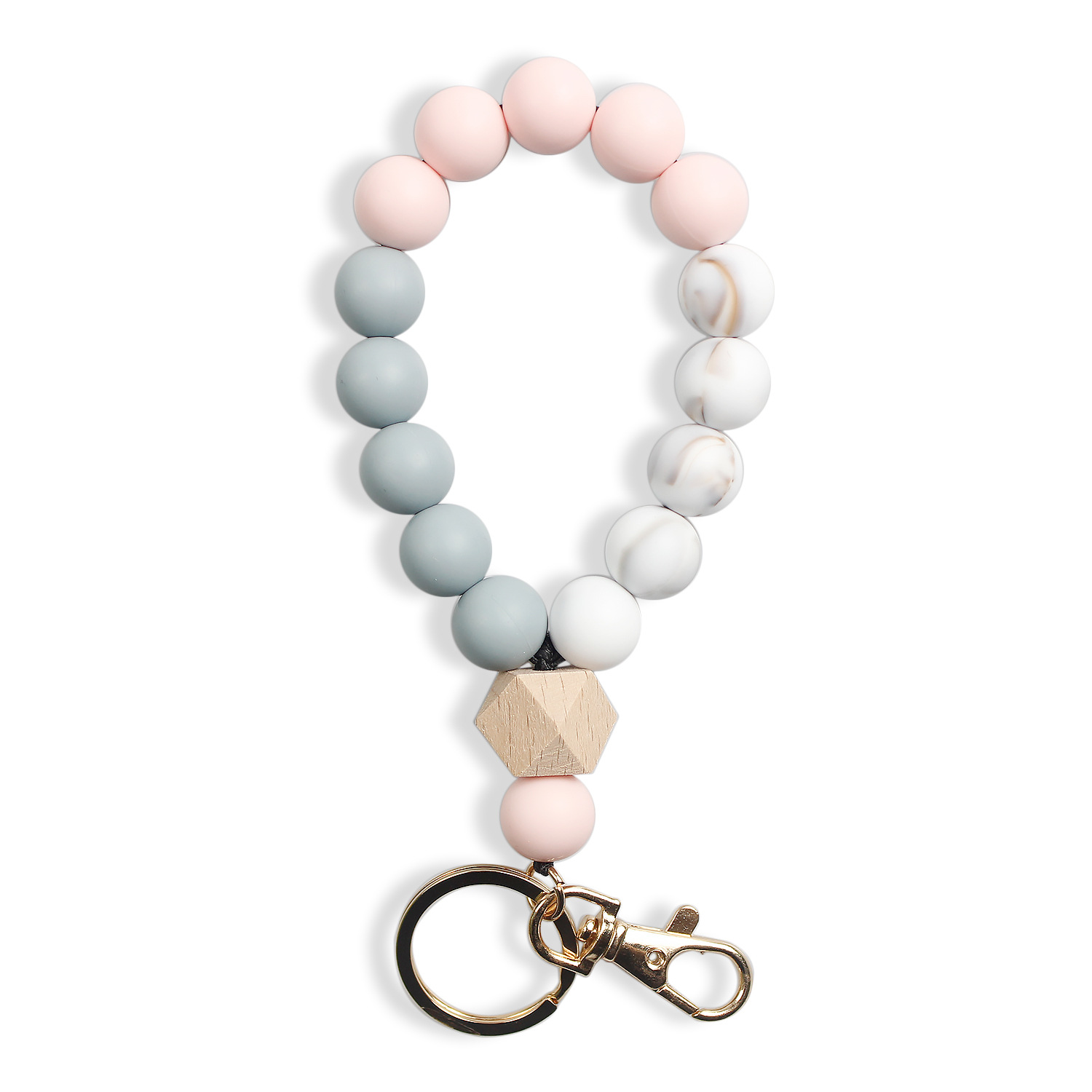 Nueva pulsera de silicona transfronteriza accesorios llavero redondo pulsera de silicona pulsera colgante de estilo europeo y americano