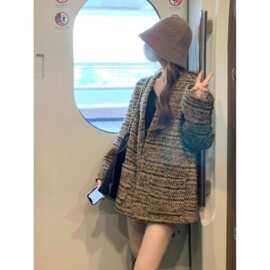 小香风毛呢西装外套女春秋冬2025新款小个子中长款高级感气质大衣