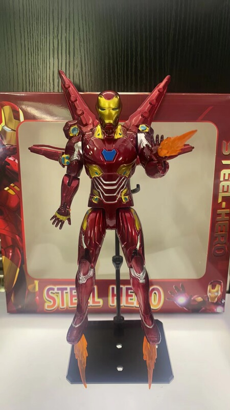 クロスボーダー子供男の子アベンジャーズアイアンスパイダーマンヴェノムブラックパンサーサノスフィギュアライトオーナメントおもちゃ|undefined
