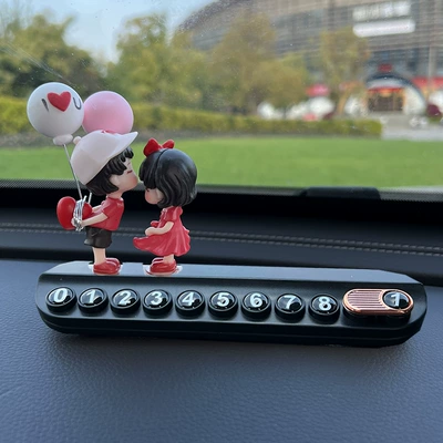 Balloon Couple Doll Temporary Nömrəli dayanma kartı - red-love-balloon-couple-pair-black-free-aromatherapy