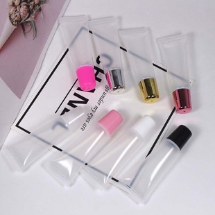 10ml 5ml pink squeeze lip glaze tube color oblique mouth rose gold white lip gloss sub-pack Lipgloss tube