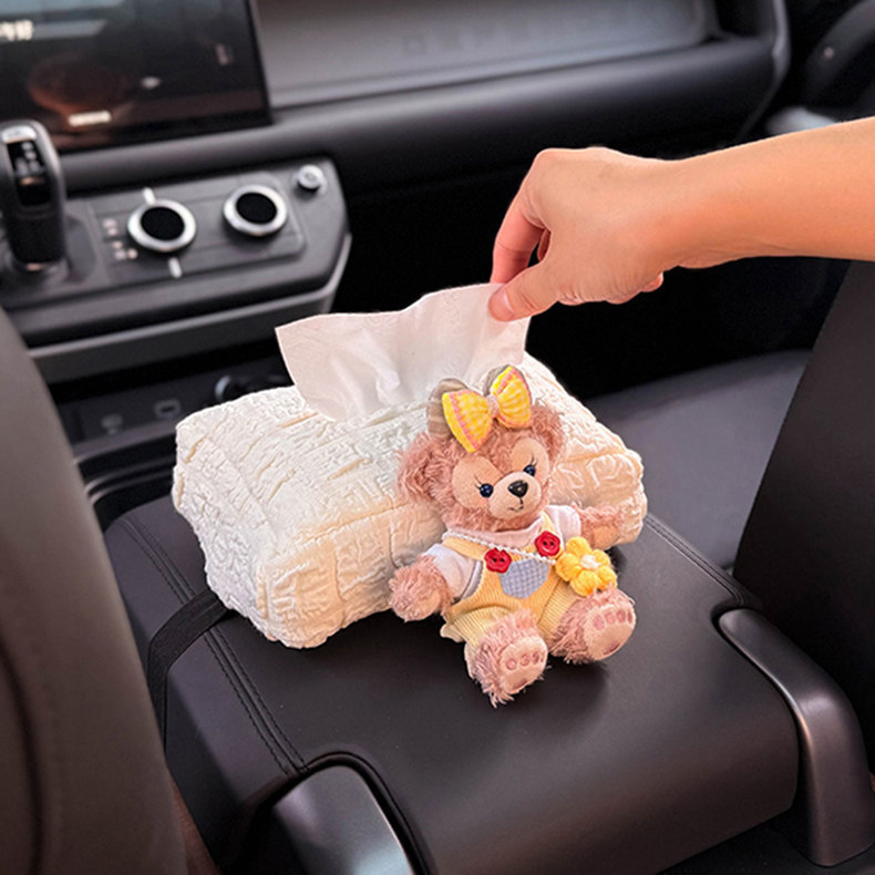 2025 New Model Shirley Rose Car Tissue Box Armrest Tissue Bag In-Car Storage High-End Tissue Box for Women