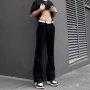 春季直筒加长美式牛仔裤