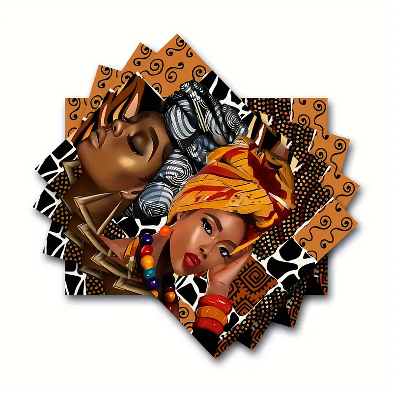 Manteles individuales navideños de lino estampado, decoración de mesa resistente al calor