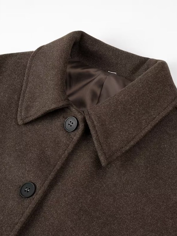 Cross-border Women's 2024 Spring and Autumn New European and American Style Large Size Loose Casual Laps Imitation Wool Coat for Women