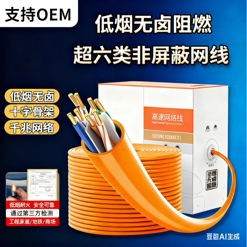Network Cable Category 6A, Category 5E, Household Gigabit Oxygen-Free Copper Double-Shielded Broadband Monitoring Outdoor Poe Network Cable