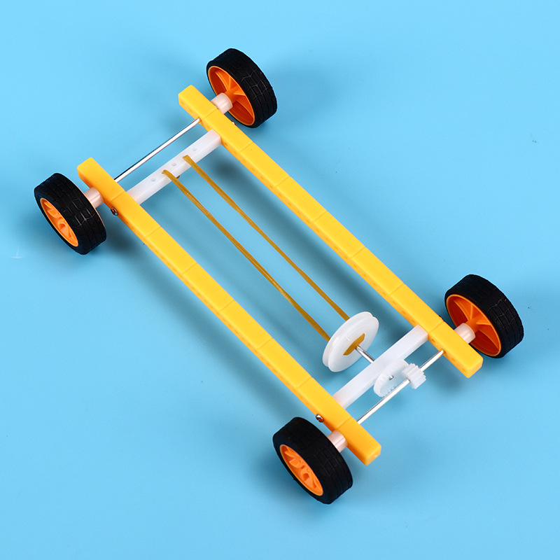 科学实验玩具橡皮筋动力小车模型学生科技小制作小发明回力车批发